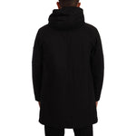 Dolce & Gabbana Black Denim Hooded Parka Coat Winter Jacket JKT3016- 46