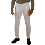 Dolce & Gabbana White Cotton Skinny Corduroy Trouser Pants PAN72877 - 48