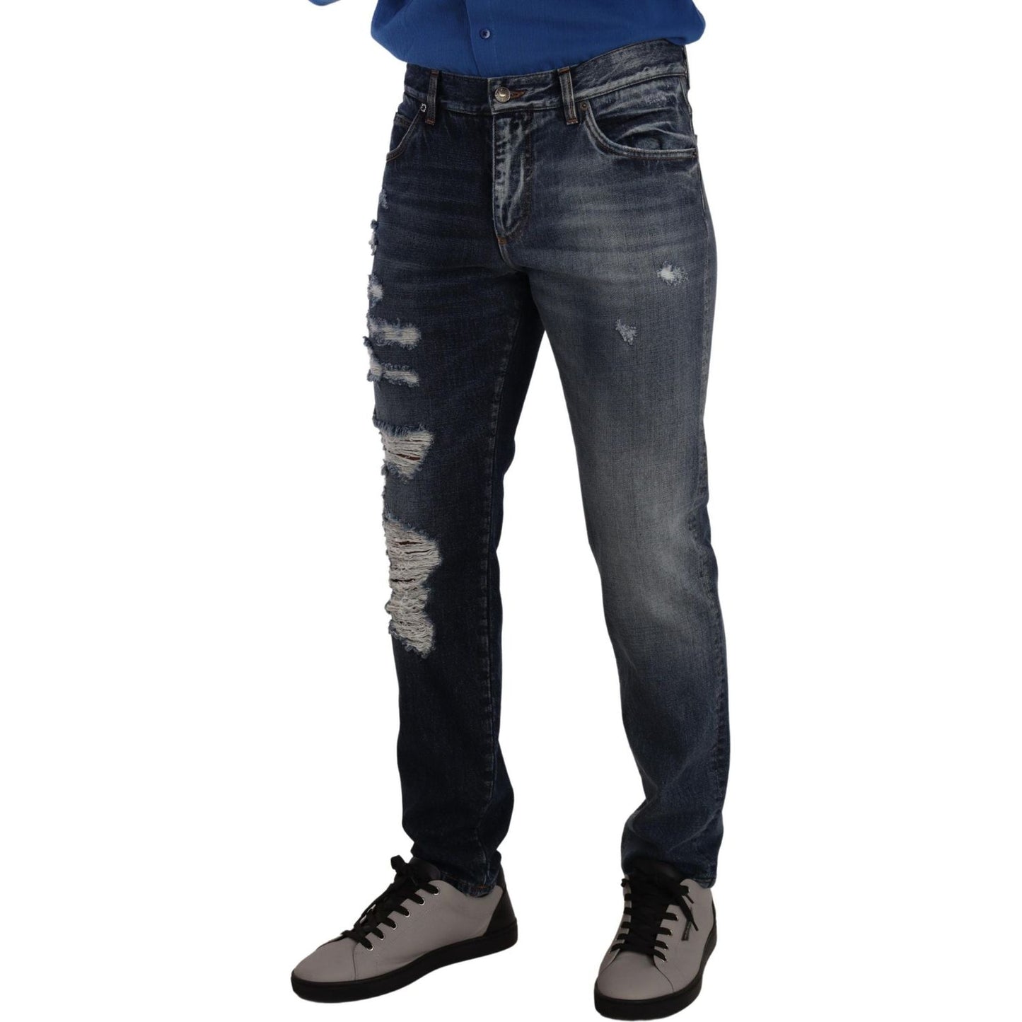 Dolce & Gabbana Blue Cotton Regular Denim Trousers Jeans PAN72884 - 48