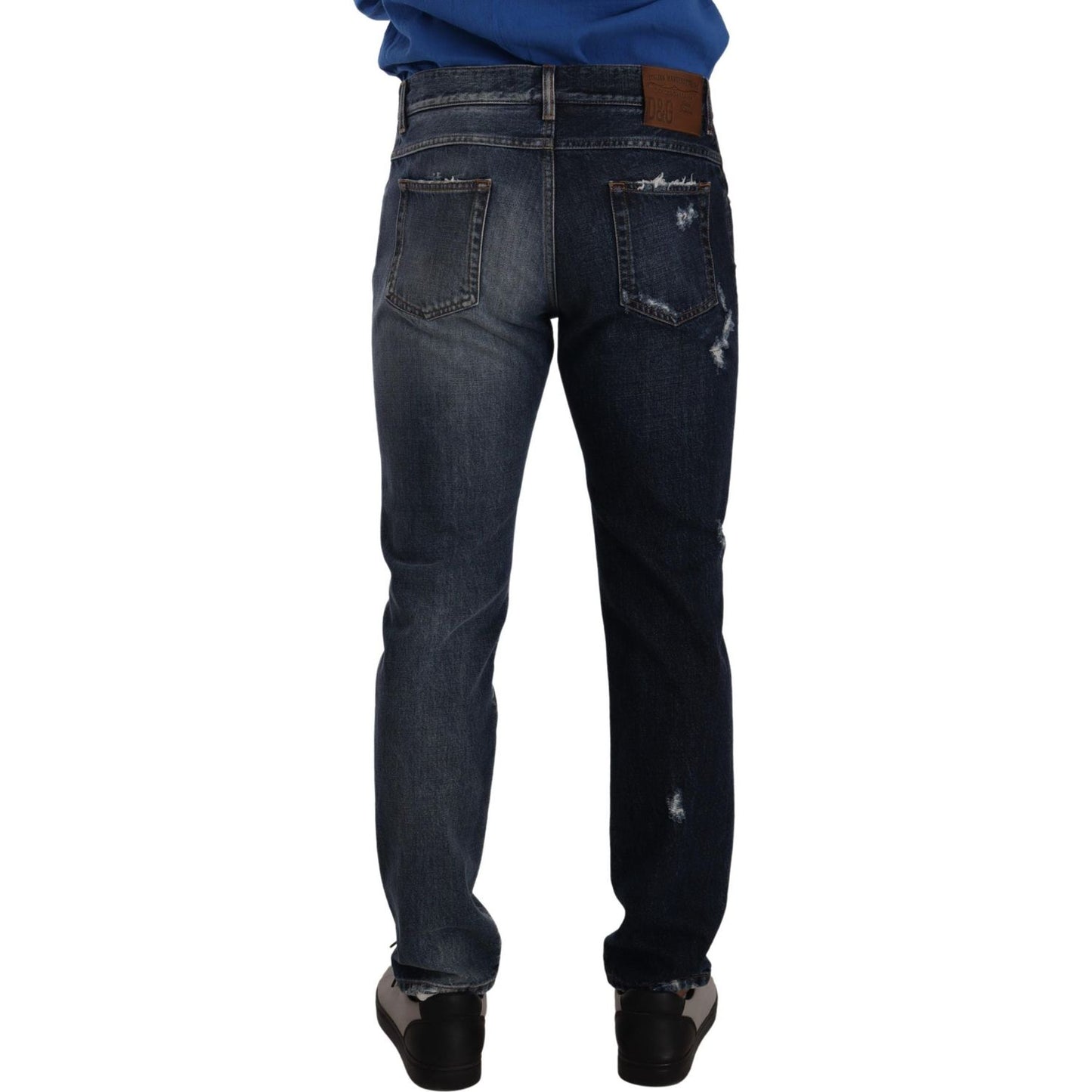 Dolce & Gabbana Blue Cotton Regular Denim Trousers Jeans PAN72884 - 48