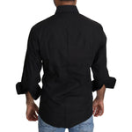 Dolce & Gabbana Black Cotton Formal Dress Men Top Shirt TSH5495-IT38