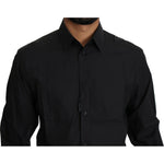 Dolce & Gabbana Black Cotton Formal Dress Men Top Shirt TSH5495-IT38