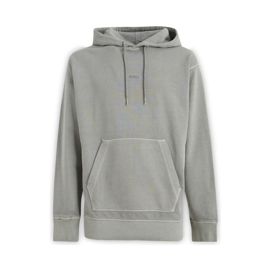 Hugo Boss Elegant Grey Cotton Hooded Sweatshirt 4063534699993