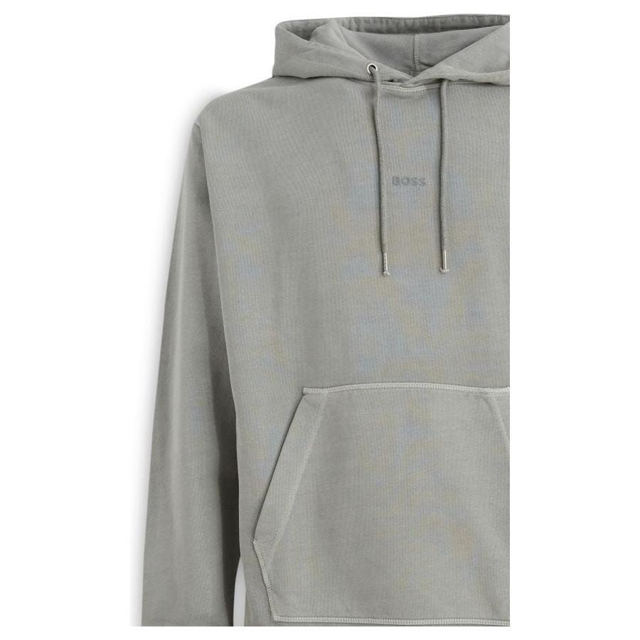 Hugo Boss Elegant Grey Cotton Hooded Sweatshirt 4063534699993