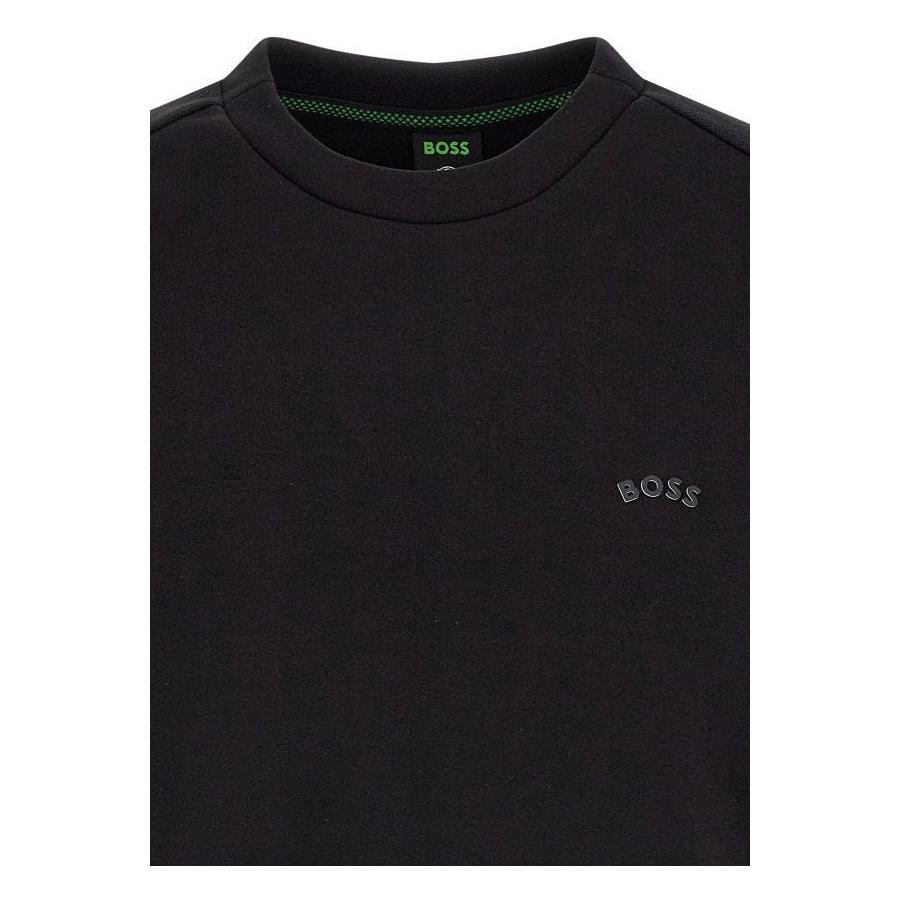 Hugo Boss Elegant Black Cotton Round Neck Sweatshirt 4063534376382