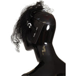 Dolce & Gabbana Black Logo Sequined Fascinator Diadem Headband SMY100876
