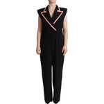 Dolce & Gabbana Black Wool Blend Sleeveless Jumpsuit Dress KOS1935-46