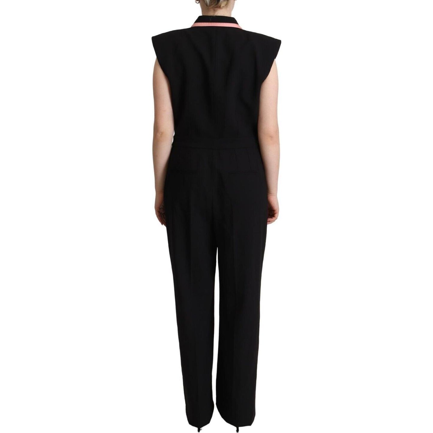 Dolce & Gabbana Black Wool Blend Sleeveless Jumpsuit Dress KOS1935-46