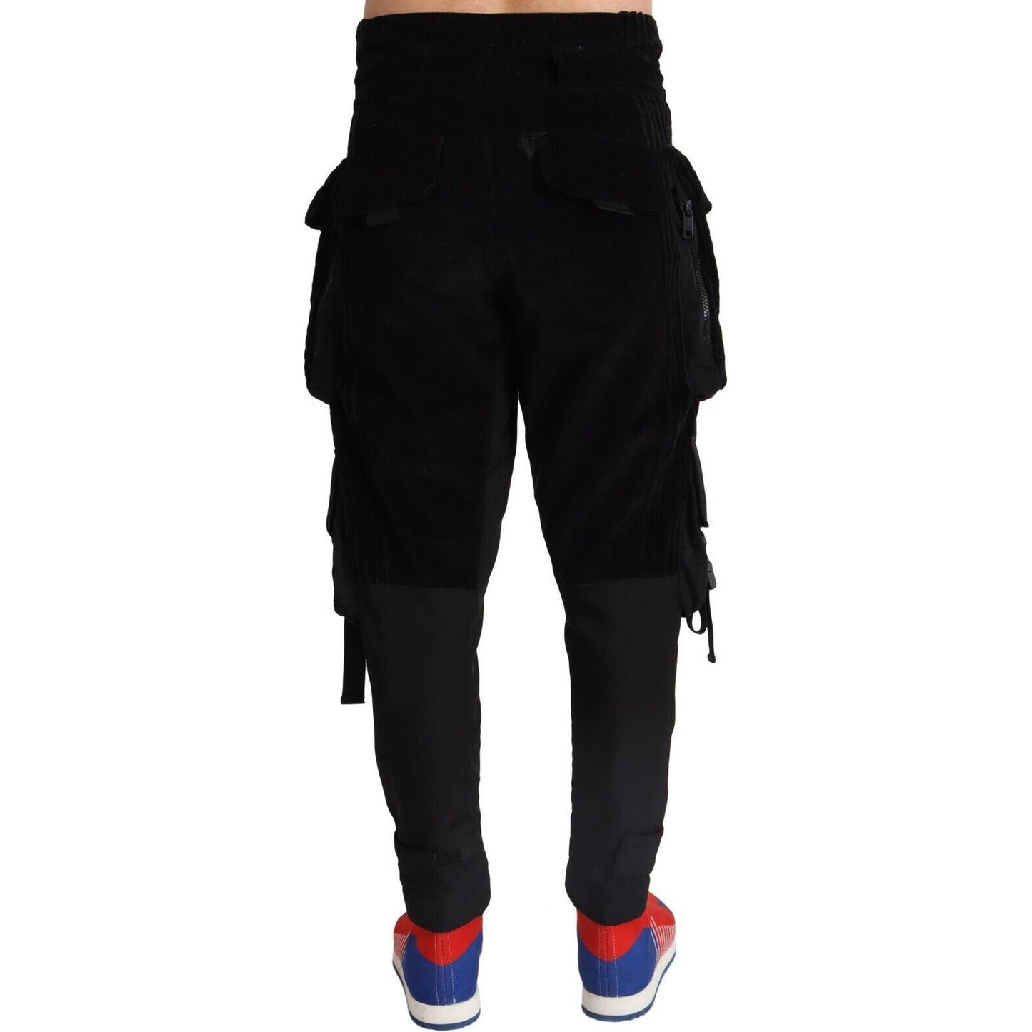 Dolce & Gabbana Black Cotton Skinny Corduroy Cargo Pants PAN72022 - 44