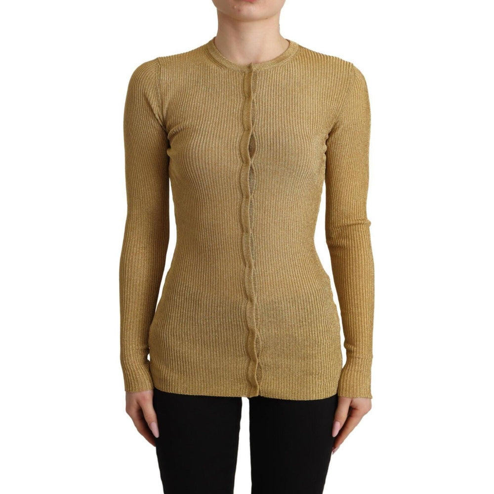 Dolce & Gabbana Gold Viscose Blend Buttons Cardigan Sweater TSH7594 - 36