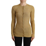 Dolce & Gabbana Gold Viscose Blend Buttons Cardigan Sweater TSH7594 - 36