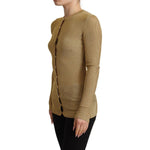 Dolce & Gabbana Gold Viscose Blend Buttons Cardigan Sweater TSH7594 - 36