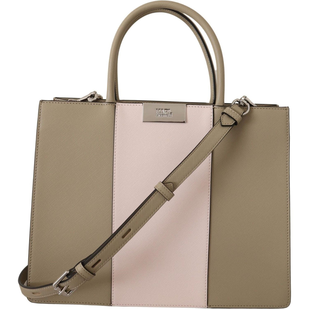 Karl Lagerfeld Elegant Sage Green Tote Shoulder Bag 8720092570367