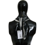 Costume National Dark Gray Wool Foulard Branded Scarf MS1656