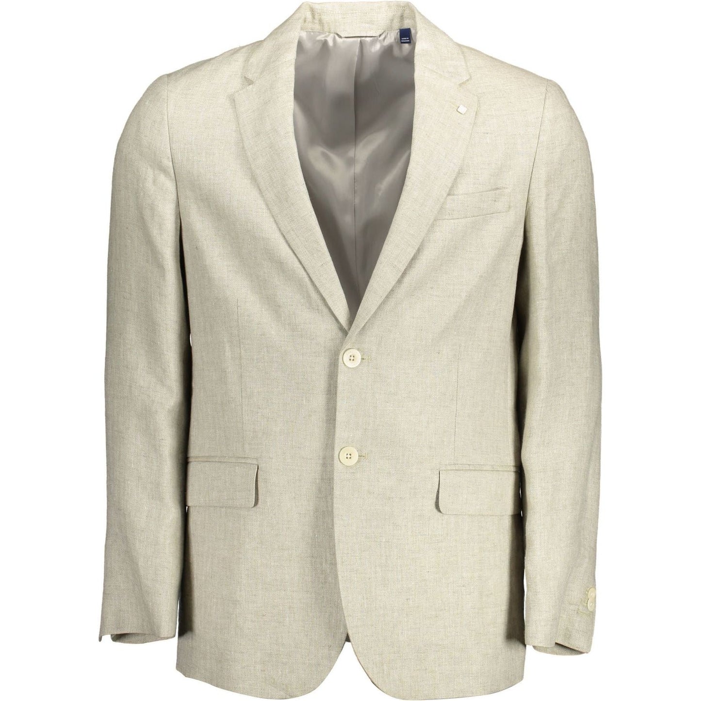 Gant Beige Linen Classic Jacket with Logo Detailing GA2016167-IT52-XL-FBB-81