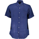Gant Elegant Blue Linen Button-Down Shirt GA-14103-M-FBB-180