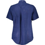 Gant Elegant Blue Linen Button-Down Shirt GA-14103-M-FBB-180