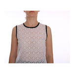 Dolce & Gabbana White Lace Floral Nylon Tank T-shirt TSH1043- 36
