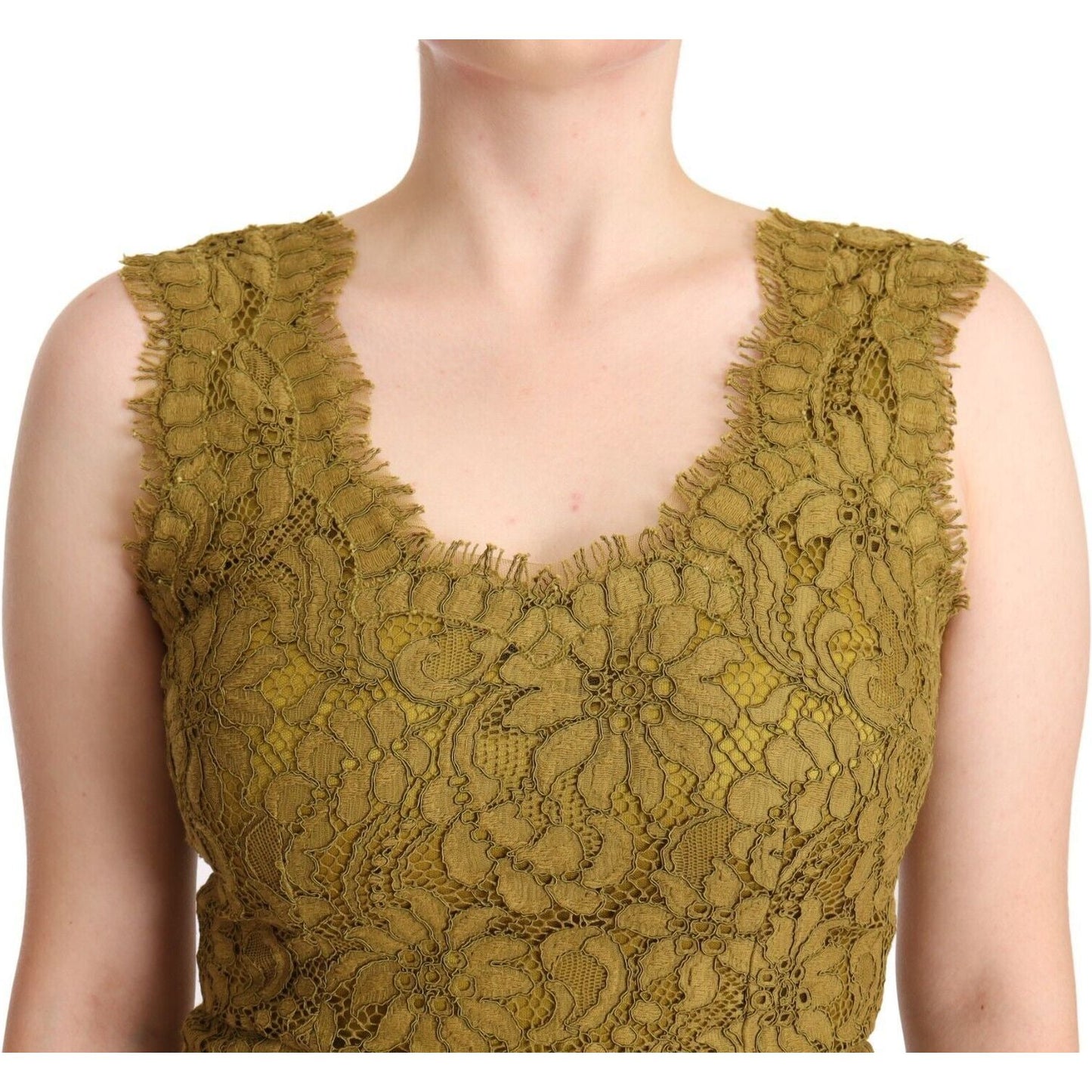 Dolce & Gabbana Brown Floral Lace Maxi Floor Length Dress DR28314 - 40