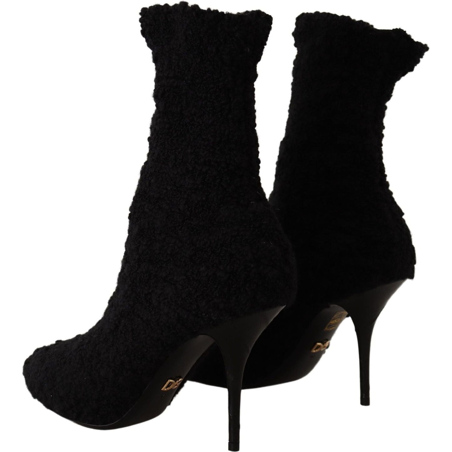 Dolce & Gabbana Black Stiletto Heels Mid Calf Women Boots LA9732- 40