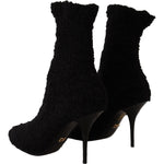 Dolce & Gabbana Black Stiletto Heels Mid Calf Women Boots LA9732- 40