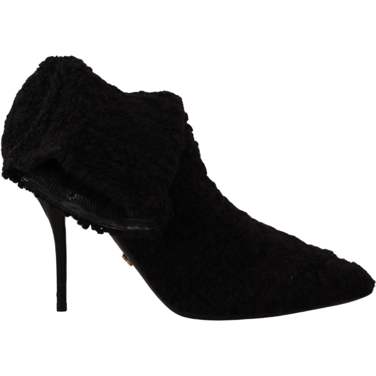 Dolce & Gabbana Black Stiletto Heels Mid Calf Women Boots LA9732- 40