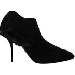 Dolce & Gabbana Black Stiletto Heels Mid Calf Women Boots LA9732- 40