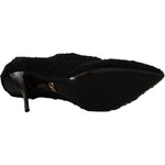 Dolce & Gabbana Black Stiletto Heels Mid Calf Women Boots LA9732- 40