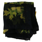 GF Ferre Black Yellow Floral Wrap Shawl Foulard Scarf MS1611