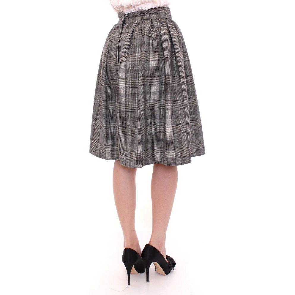NOEMI ALEMÁN Gray Checkered Wool Shorts Skirt MOM10155-2