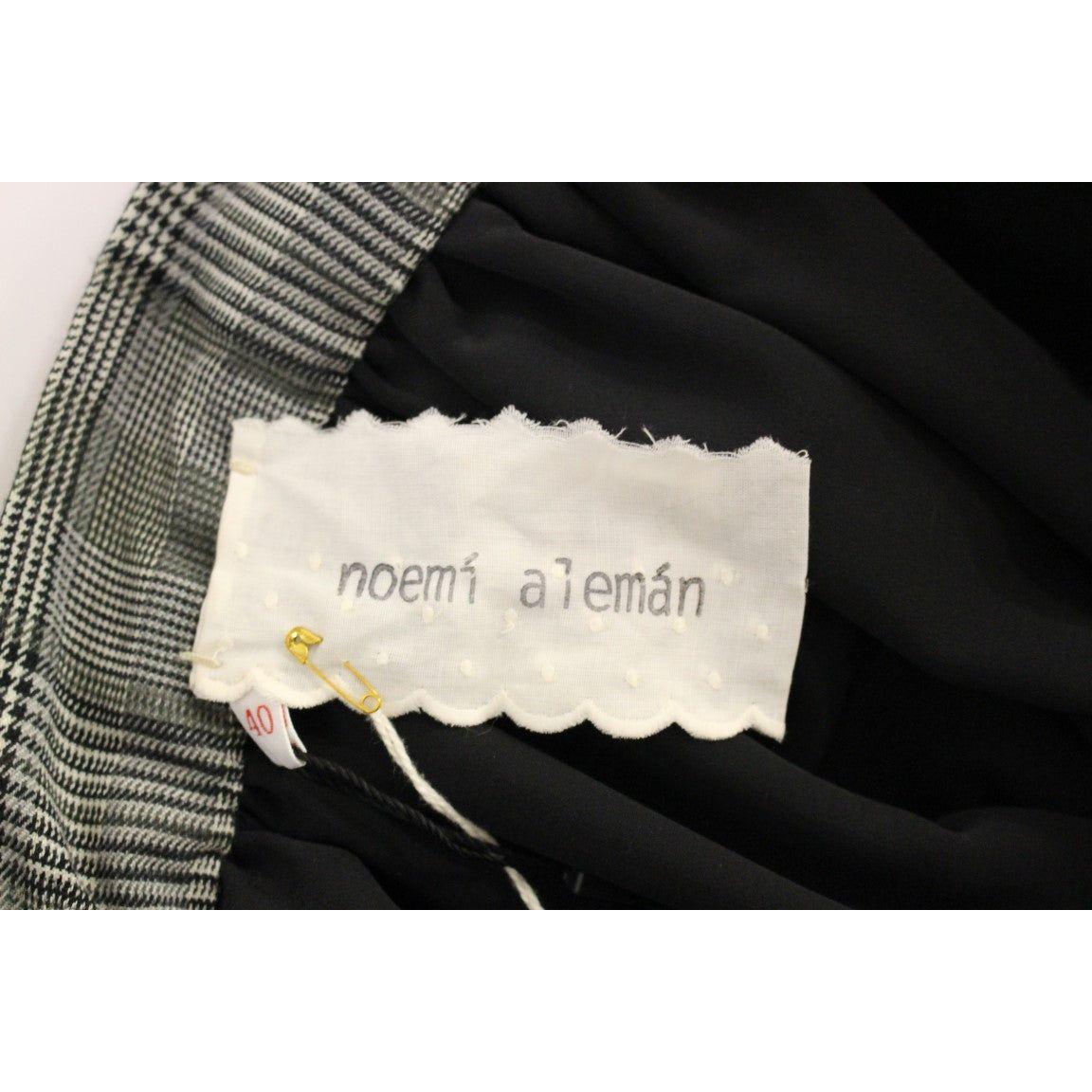 NOEMI ALEMÁN Gray Checkered Wool Shorts Skirt MOM10155-2