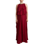 PLEIN SUD Orchid Silk Sleeveless Long Maxi Ruffle Shift Dress DR28510 - 44