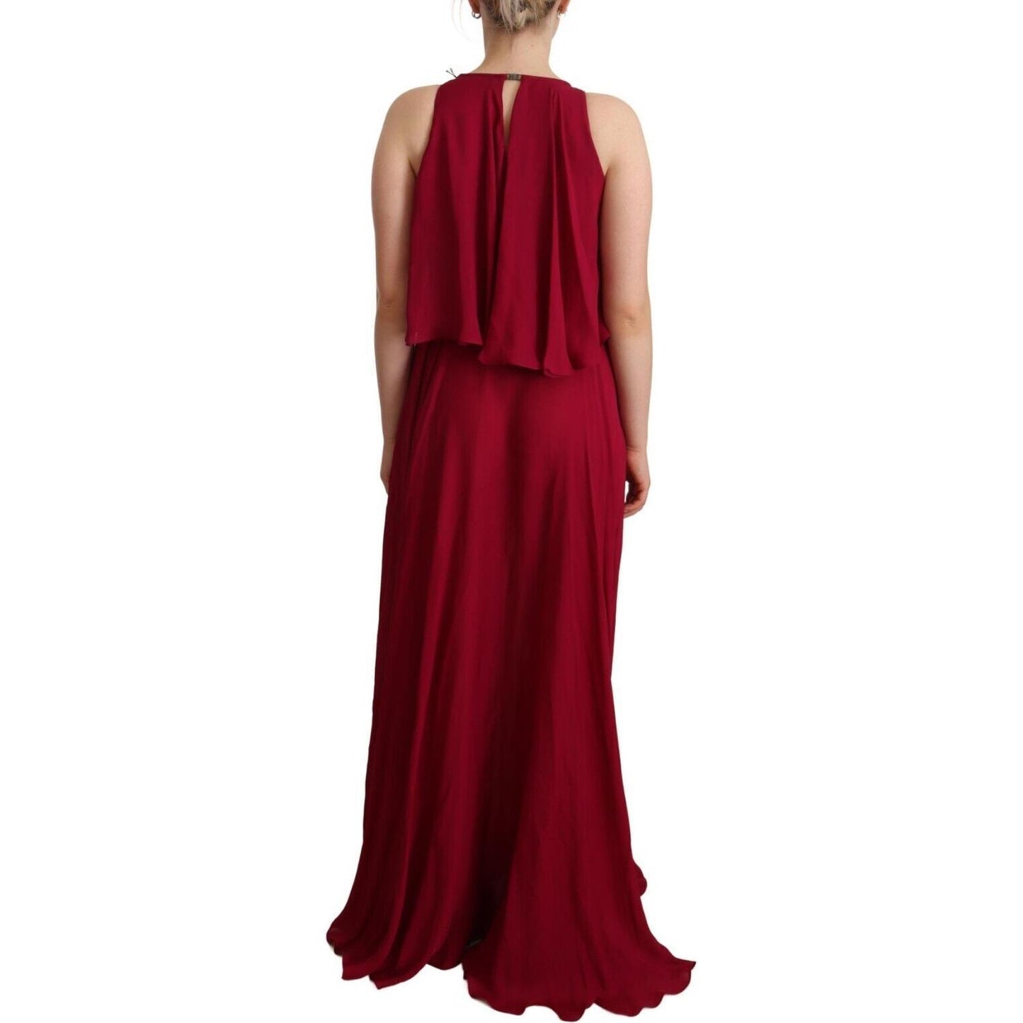 PLEIN SUD Orchid Silk Sleeveless Long Maxi Ruffle Shift Dress DR28510 - 44