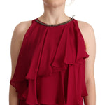 PLEIN SUD Orchid Silk Sleeveless Long Maxi Ruffle Shift Dress DR28510 - 44