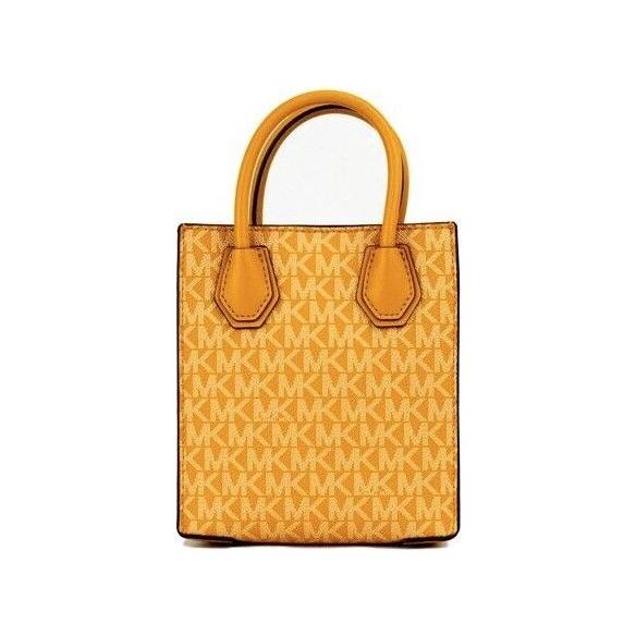 Michael Kors Mercer XS Honeycomb Gold Signature PVC North South Shopper Crossbody Bag 61038