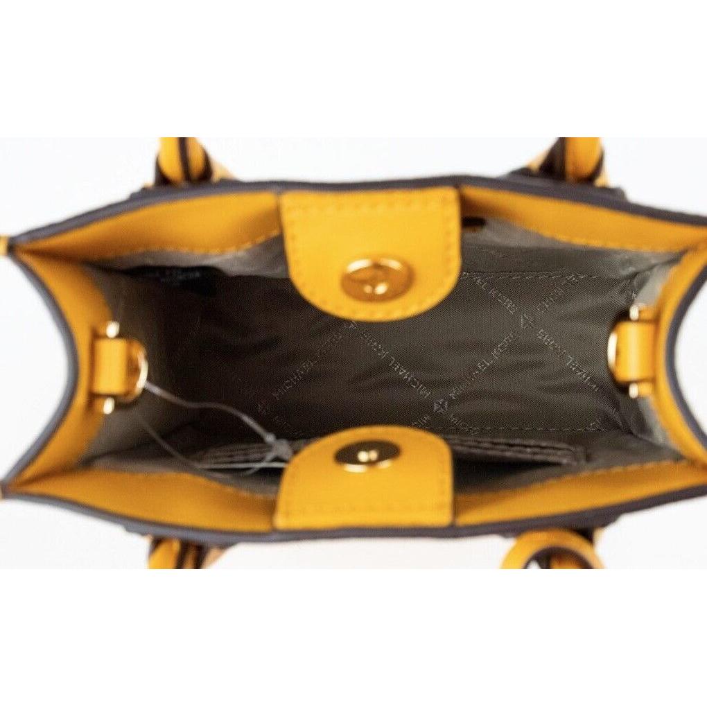 Michael Kors Mercer XS Honeycomb Gold Signature PVC North South Shopper Crossbody Bag 61038