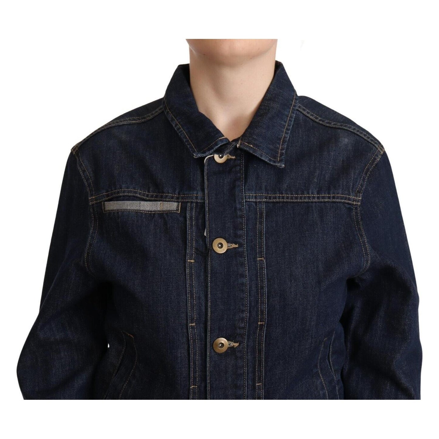 Master Coat Dark Blue Button Down Long Sleeves Denim Jacket JKT3215 - 40