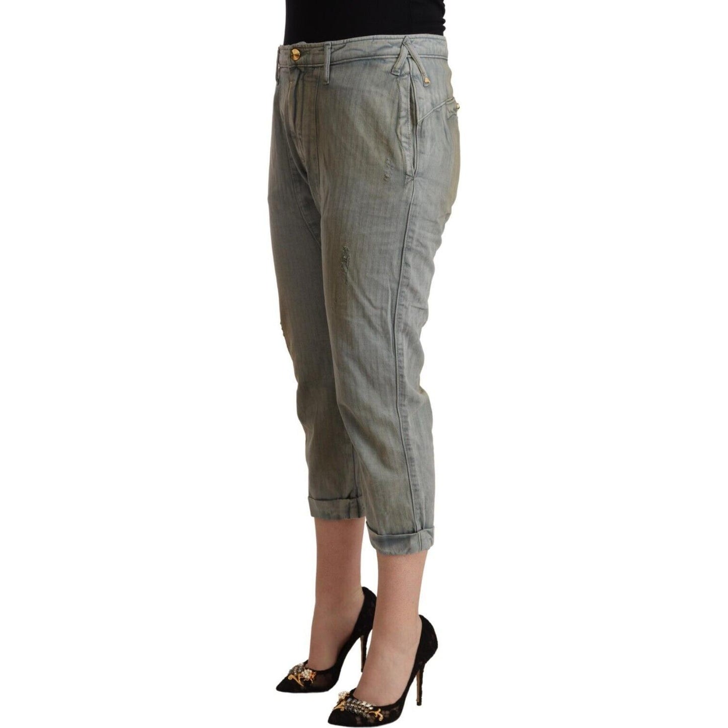CYCLE Gray 100% Cotton Mid Waist Skinny Cropped Pants PAN71179 - 26