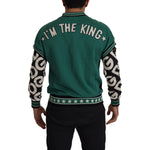 Dolce & Gabbana Black Green Cotton KING Star Crewneck Pullover Sweater TSH7987-XS