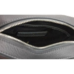 Burberry Thornton Small Grey Embossed Logo Grainy Leather Crossbody Handbag 93760