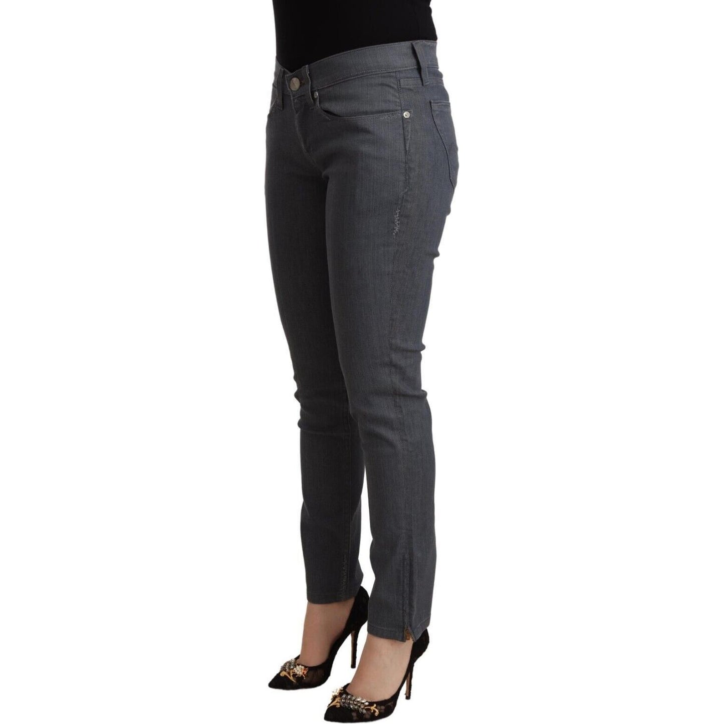 Levi's Gray Cotton Low Waist Skinny Denim Jeans PAN72152 - 30