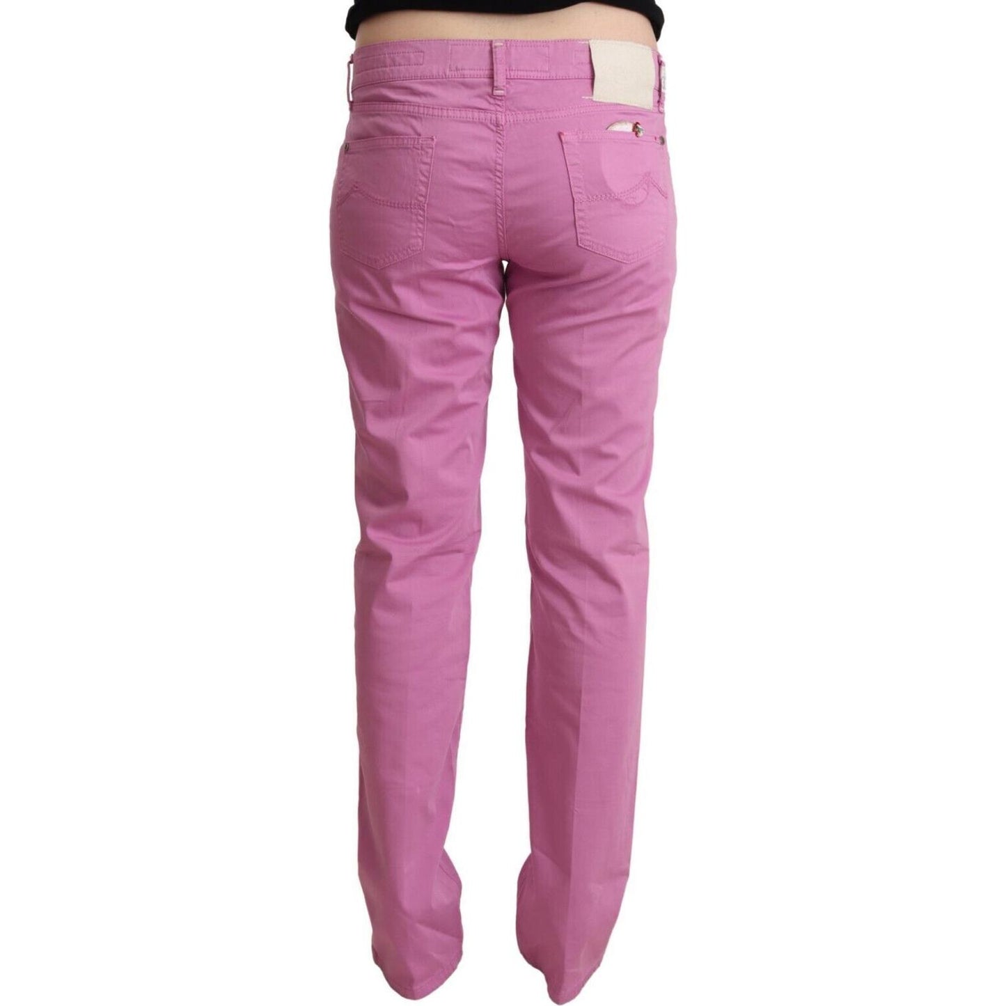 Jacob Cohen Pink Cotton Low Waist Denim Tapered Jeans PAN72234 - 33