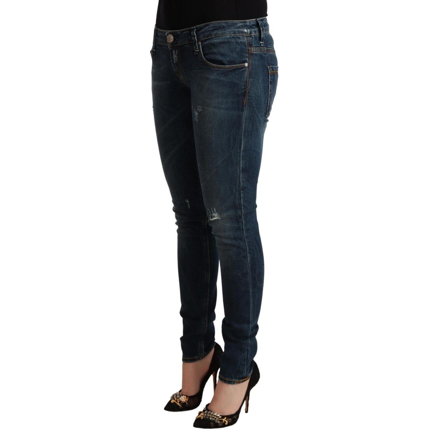 Acht Blue Washed Low Waist Slim Fit Denim Jeans PAN71799 - 30