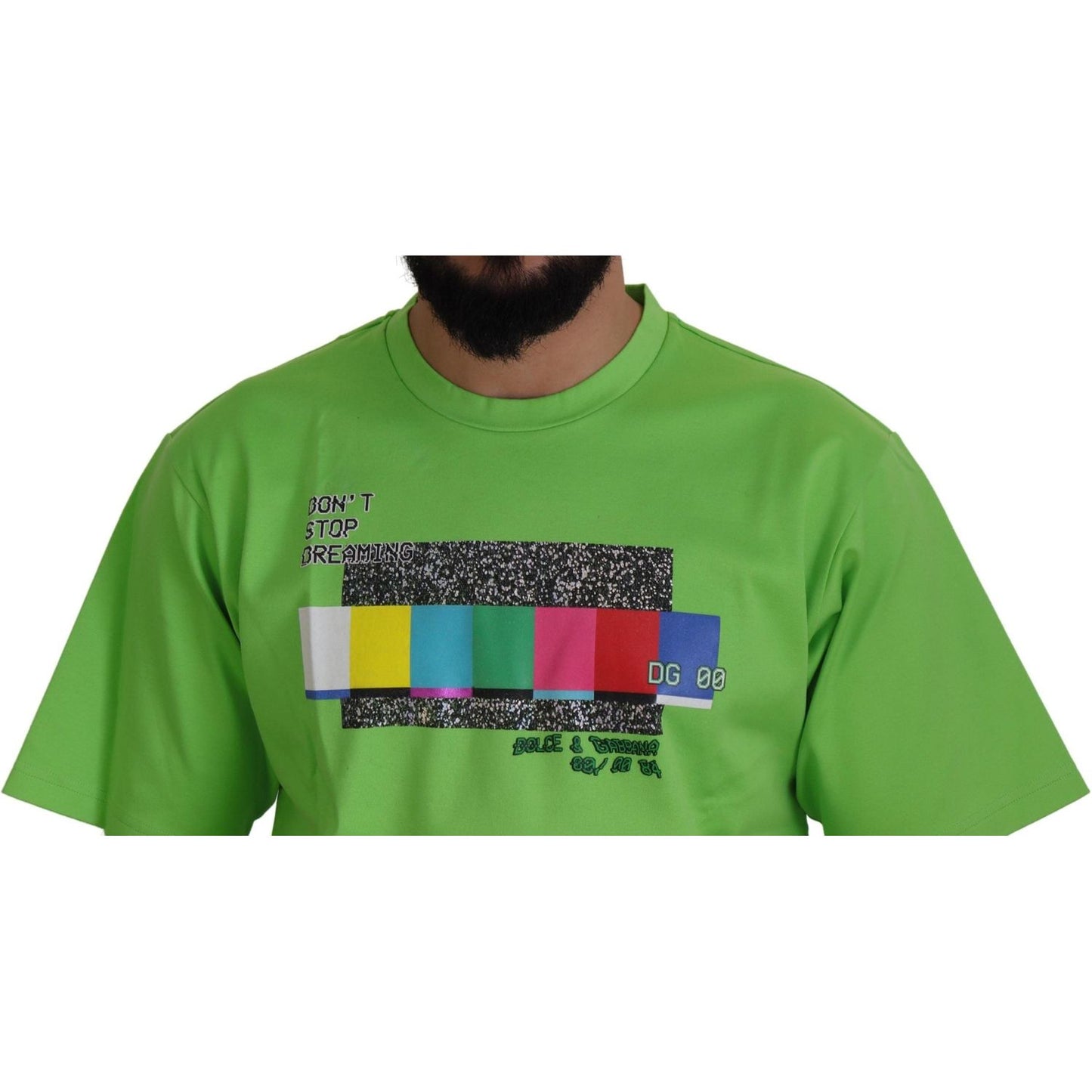 Dolce & Gabbana Green Cotton DG CHANNEL Top T-shirt TSH83057- 48