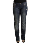Acht Blue Washed Cotton Low Waist Skinny Denim Jeans PAN72702 - 30