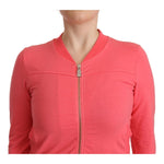Blumarine Pink 3/4 Sleeve Zip Embellished Sweater JKT3201 - 40