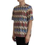 Dolce & Gabbana White Pencil Print Cotton T-shirt Blouse TSH7836- 40