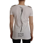Dolce & Gabbana White Black Roses Crewneck Cotton T-shirt TSH7843- 36