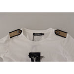 Dolce & Gabbana White Black Roses Crewneck Cotton T-shirt TSH7843- 36