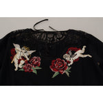 Dolce & Gabbana Black Lace Angel Roses Cardigan Sweater TSH8020- 38